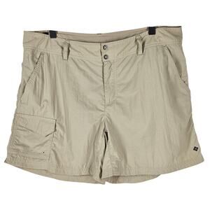 COLUMBIA WOMEN'S OMNI-SHADE CREAM 5" HIKING ATHLETIC SHORTS – SIZE MEDIUM
